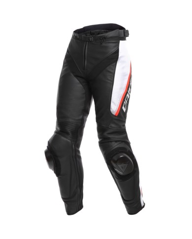 PANTALONES DAINESE DELTA 3 PIEL LADY NEGRO/BLANCO/ROJO