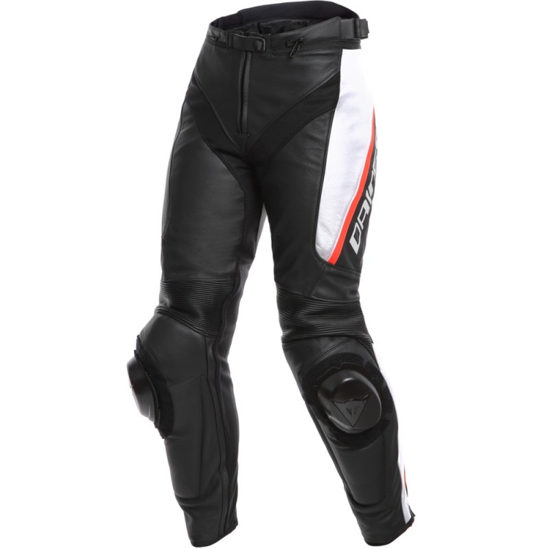 PANTALONES DAINESE DELTA 3 PIEL LADY NEGRO/BLANCO/ROJO