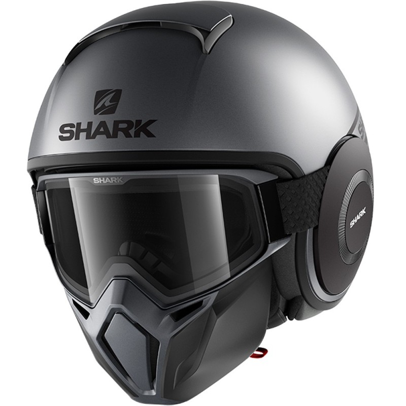 CASCO SHARK DRAK STREET NEON MAT TITANIO