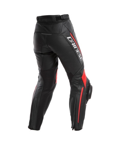 PANTALONES DAINESE DELTA 3 PIEL LADY NEGRO-ROJO
