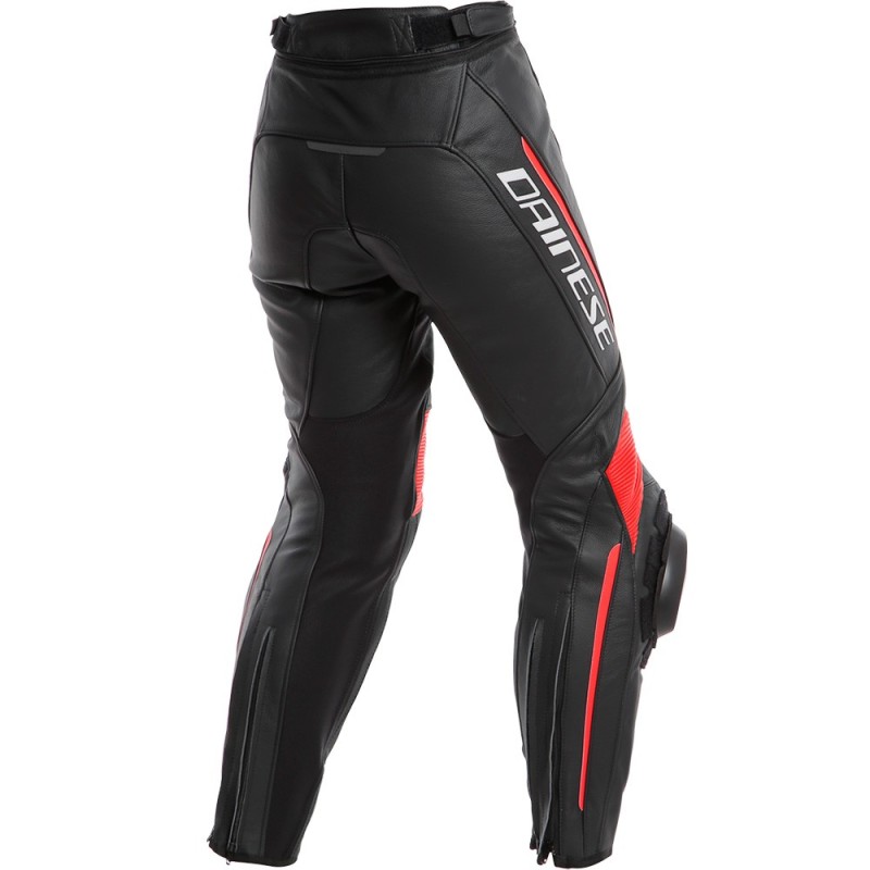 PANTALONES DAINESE DELTA 3 PIEL LADY NEGRO-ROJO