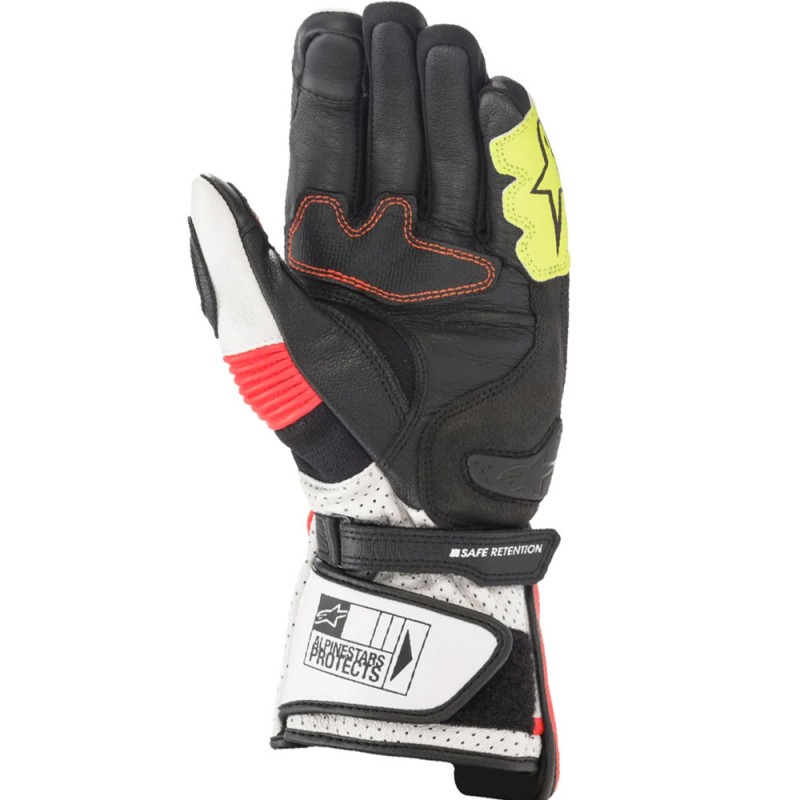 GUANTES ALPINESTARS SP-2 V3 BLANCO/ROJO FLUOR