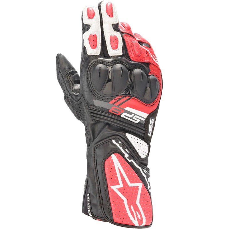 GUANTES ALPINESTARS SP-8 V3 NEGRO/BLANCO/ROJO
