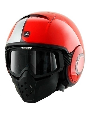 CASCO SHARK RAW JET STRIPE ROJO