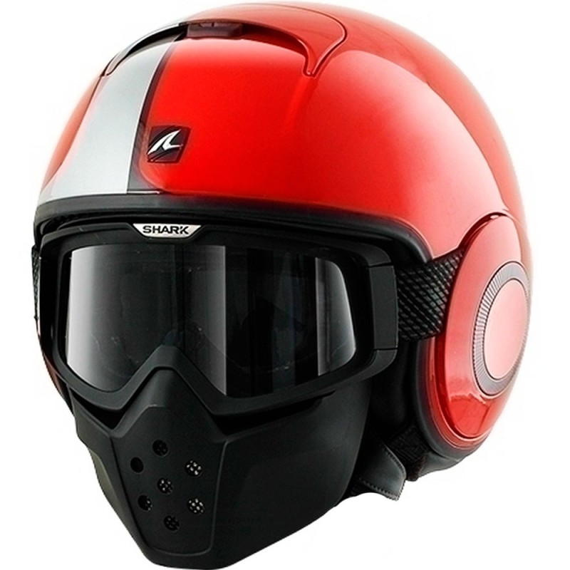 CASCO SHARK RAW JET STRIPE ROJO