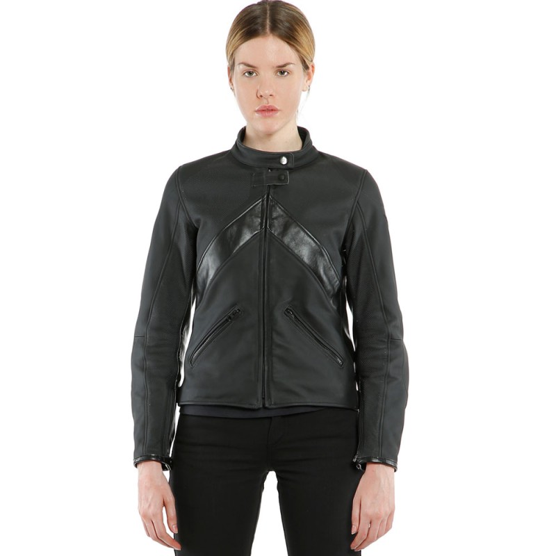 CHAQUETA DAINESE SANTA MONICA LADY PIEL NEGRA