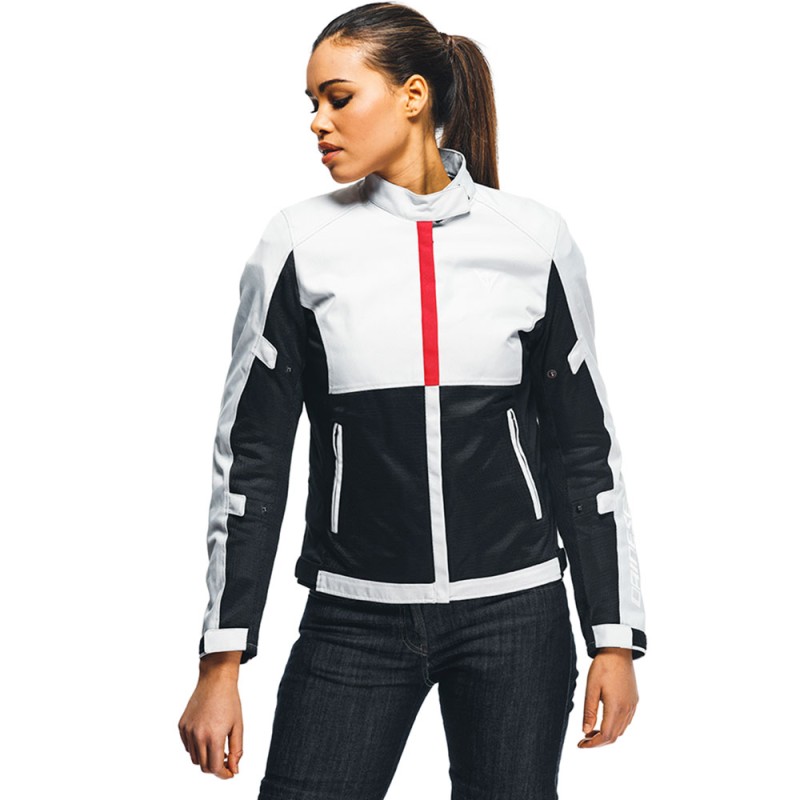 CHAQUETA DAINESE RISOLUTA AIR TEX LADY GRAY/LAVA RED