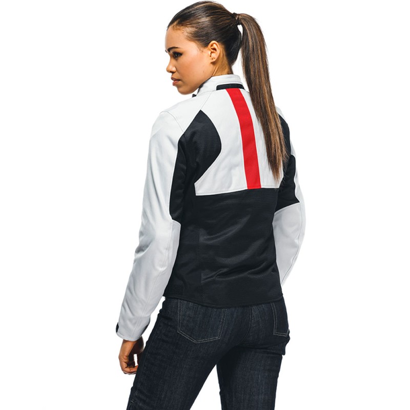 CHAQUETA DAINESE RISOLUTA AIR TEX LADY GRAY/LAVA RED