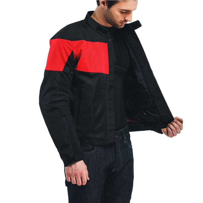 CHAQUETA DAINESE ELETTRICA AIR TEX NEGRO/ROJO