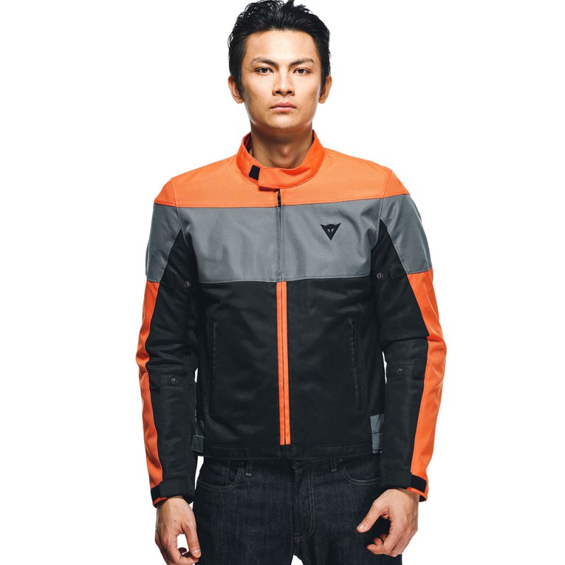 CHAQUETA DAINESE ELETTRICA AIR TEX NRGRO/NARANJA/GRIS