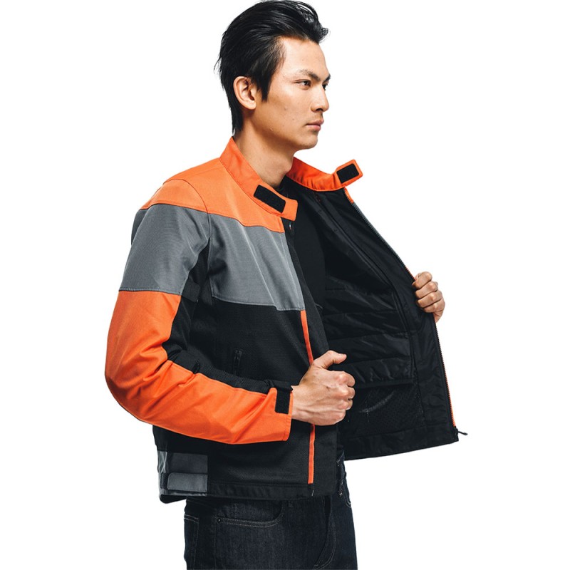 CHAQUETA DAINESE ELETTRICA AIR TEX NRGRO/NARANJA/GRIS