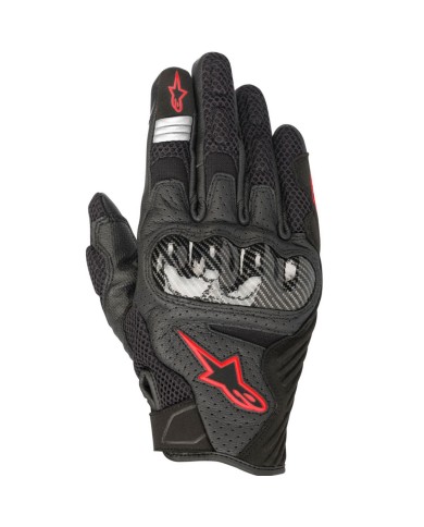 GUANTES ALPINESTARS SMX-1 AIR V2 NEGRO/ROJO FLUOR