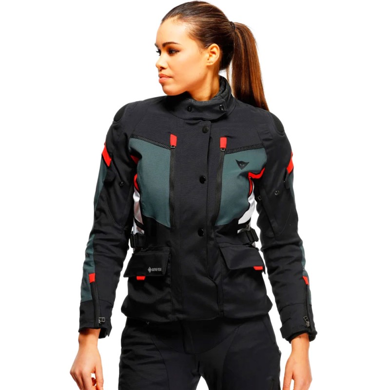 CHAQUETA DAINESE CARVE MASTER 3 LADY GORE-TEX BLACK/EBONY/LAVA-RED