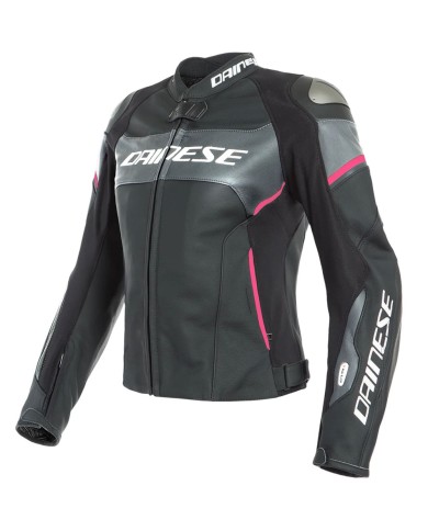 CHAQUETA DAINESE D-AIR RACING 3 LADY NEGRA/ANTRACITA/FUCSIA