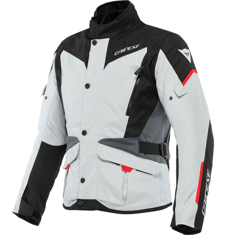 CHAQUETA DAINESE TEMPEST 3 D-DRY GLACIER-GRAY/BLACK/LAVA-RED