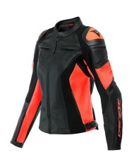 CHAQUETA DAINESE RACING 4 LADY BLACK/FLUOR RED