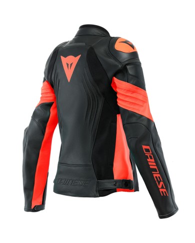 CHAQUETA DAINESE RACING 4 LADY BLACK/FLUOR RED