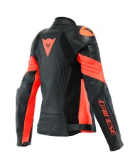CHAQUETA DAINESE RACING 4 LADY BLACK/FLUOR RED