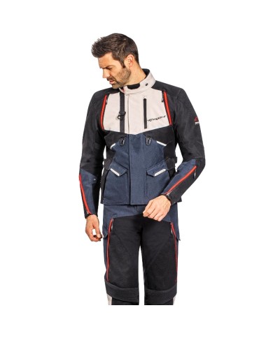 CHAQUETA IXON EDDAS GRIS/AZUL/NEGRO