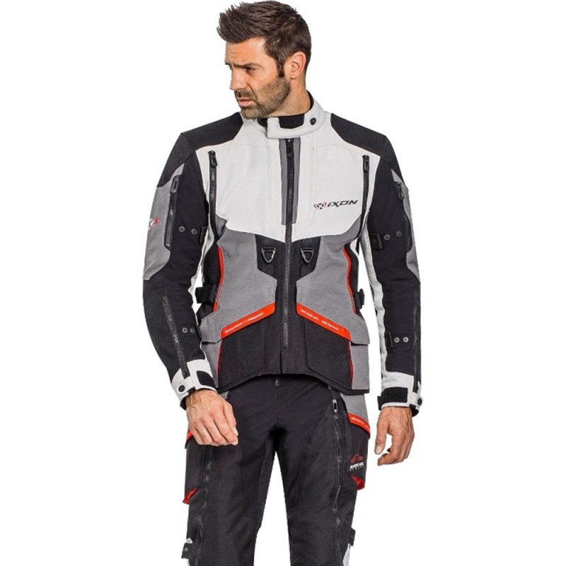 CHAQUETA IXON RAGNAR NEGRO/GRIS/ROJO