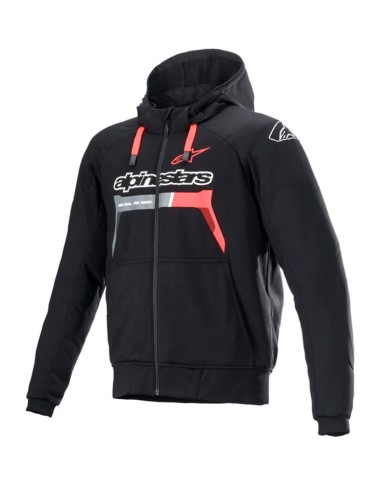 SUDADERA ALPINESTARS CHROME IGNITION BLACK/RED FLUO