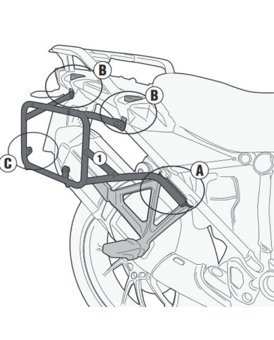 KIT DE FIJACION MALETAS LATERALES GIVI PL5108CAM BMW R 1200/1250 GS