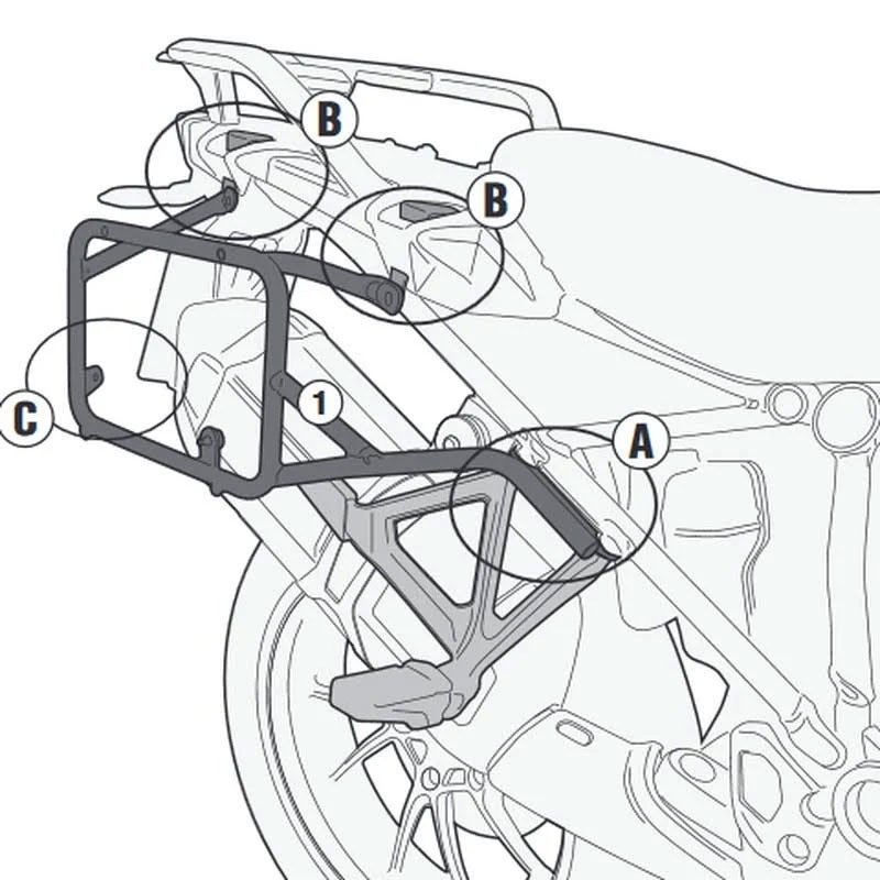 KIT DE FIJACION MALETAS LATERALES GIVI PL5108CAM BMW R 1200/1250 GS