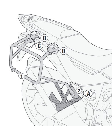 KIT DE FIJACION MALETAS LATERALES GIVI PLO1178MK HONDA CRF 1100L AFRICA 2022