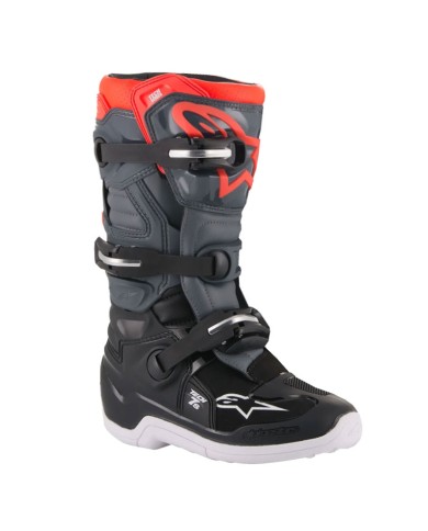 BOTAS ALPINESTARS TECH 7S JUNIOR BLACK/DARK GREY/RED FLUO