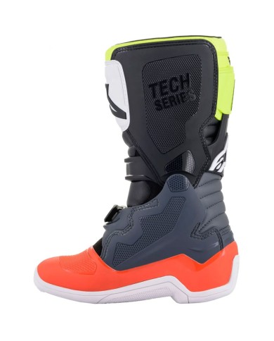 BOTAS ALPINESTARS TECH 7S JUNIOR DARK GRAY/RED FLUO/YELLOW FLUO