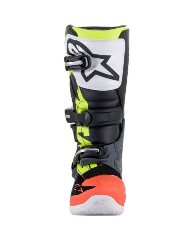 BOTAS ALPINESTARS TECH 7S JUNIOR DARK GRAY/RED FLUO/YELLOW FLUO