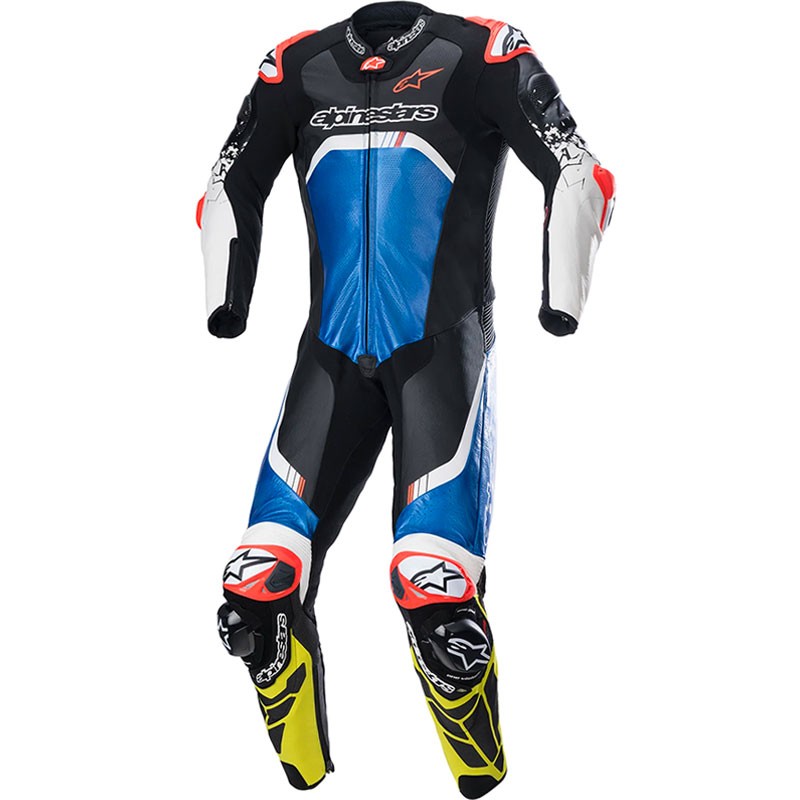 MONO ALPINESTARS GP TECH V4 PROFESIONAL BLACK/BLUE/YELLOW FLUO