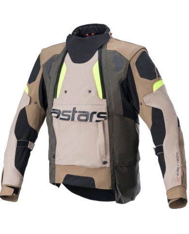 CHAQUETA ALPINESTARS HALO DRYSTAR KHAKI/SAND/YELLOW FLUO 
