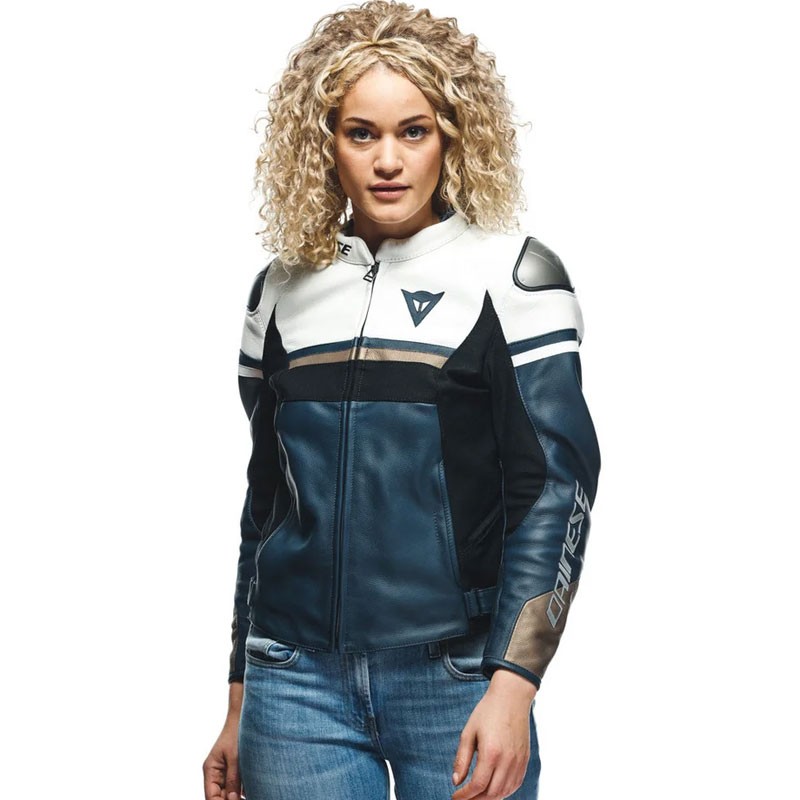 CHAQUETA DAINESE RAPIDA LADY BLACK-IRIS/WHITE 
