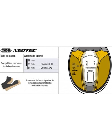 CARRILLERAS CASCO SHOEI NEOTEC