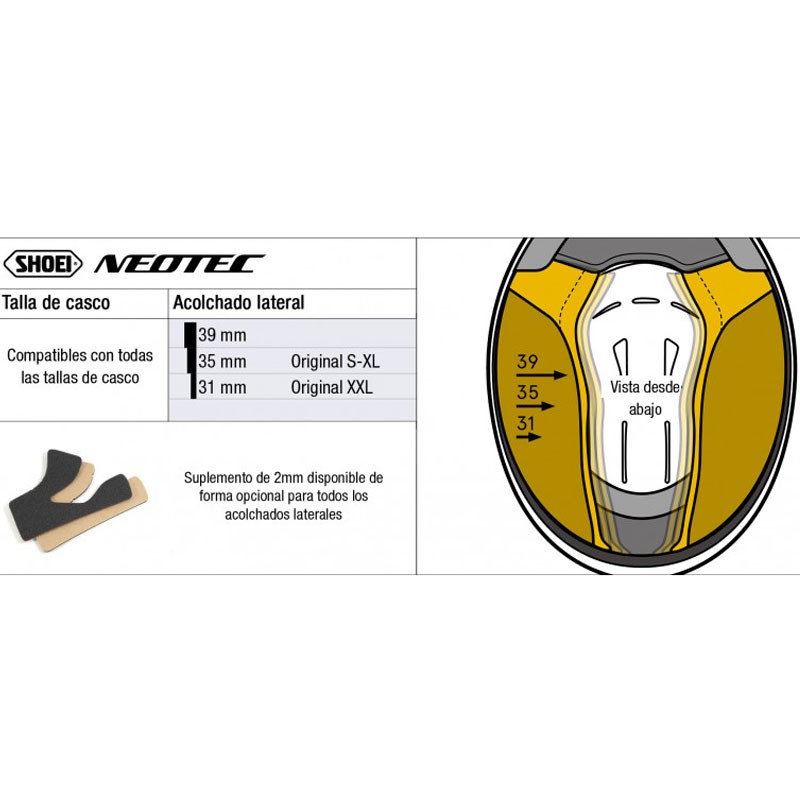 CARRILLERAS CASCO SHOEI NEOTEC