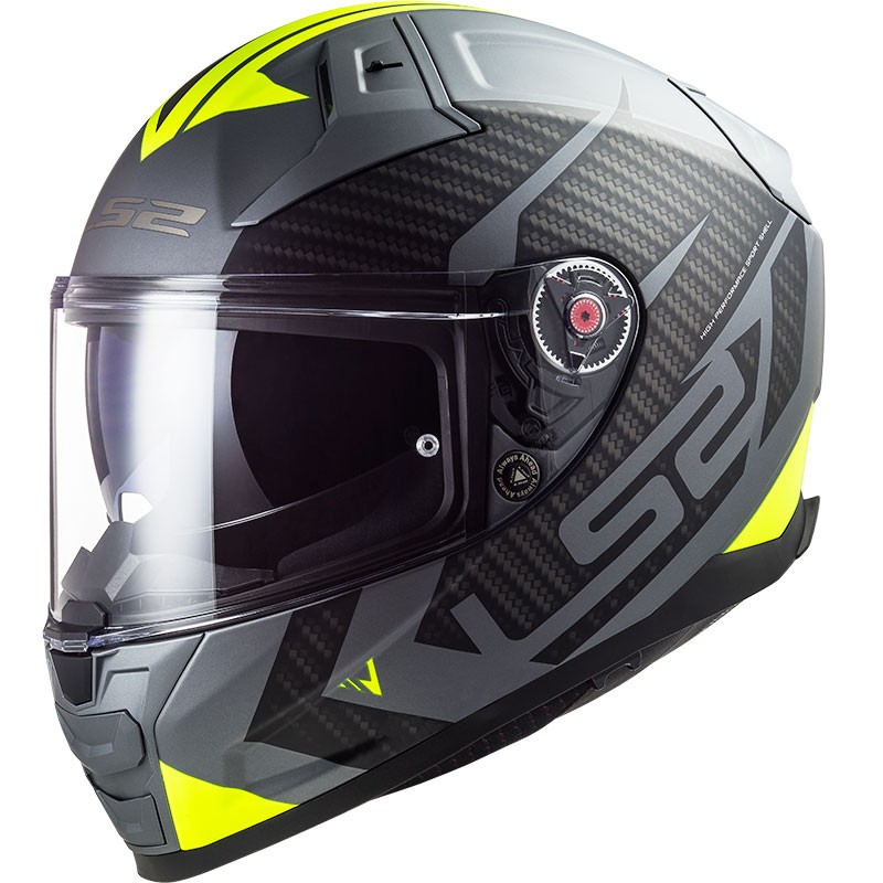 CASCO LS2 VECTOR II SPLITTER TITANIO/AMARILLO FLUOR