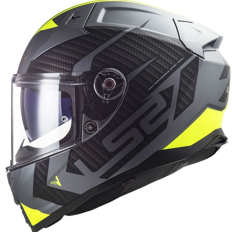 CASCO LS2 VECTOR II SPLITTER TITANIO/AMARILLO FLUOR