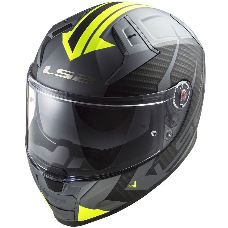 CASCO LS2 VECTOR II SPLITTER TITANIO/AMARILLO FLUOR