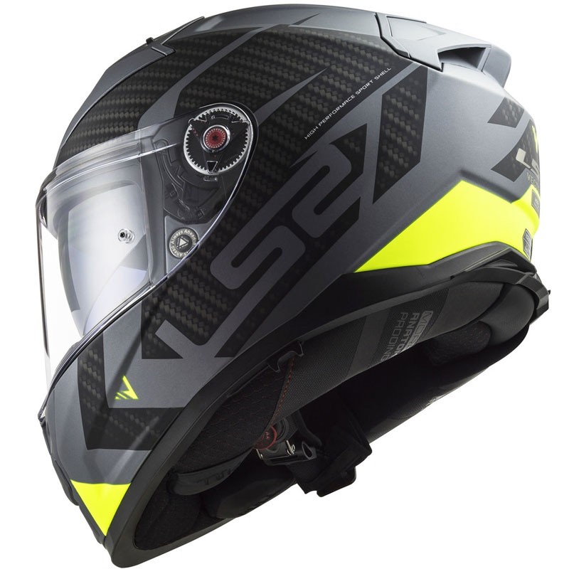 CASCO LS2 VECTOR II SPLITTER TITANIO/AMARILLO FLUOR
