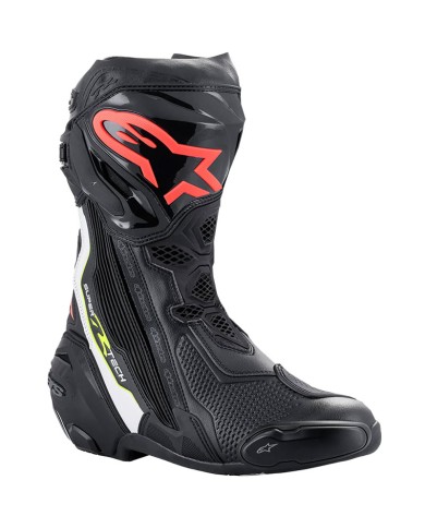 BOTAS ALPINESTARS SUPERTECH R 2023 BLACK/WHITE/RED FLUO