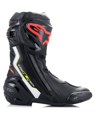 BOTAS ALPINESTARS SUPERTECH R 2023 BLACK/WHITE/RED FLUO