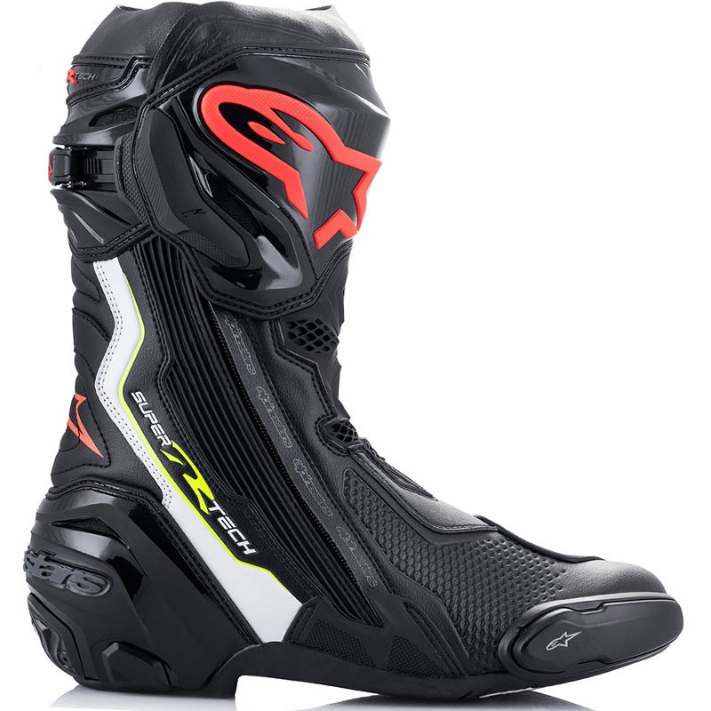 BOTAS ALPINESTARS SUPERTECH R 2023 BLACK/WHITE/RED FLUO