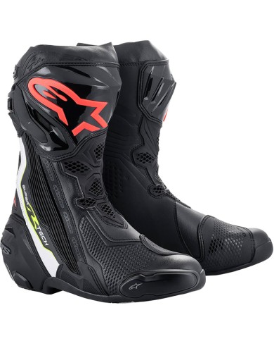 BOTAS ALPINESTARS SUPERTECH R 2023 BLACK/WHITE/RED FLUO