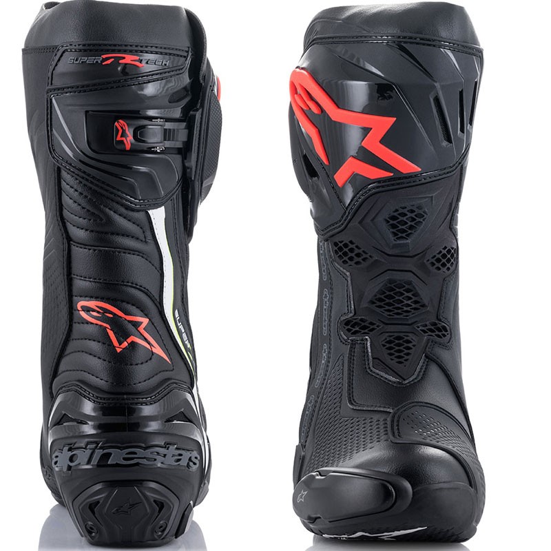 BOTAS ALPINESTARS SUPERTECH R 2023 BLACK/WHITE/RED FLUO