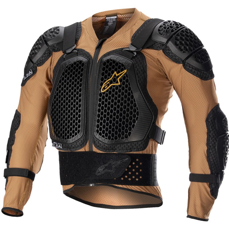 PROTECCION ALPINESTARS BIONIC ACTION V2 SAND/BLACK/TANGERINE