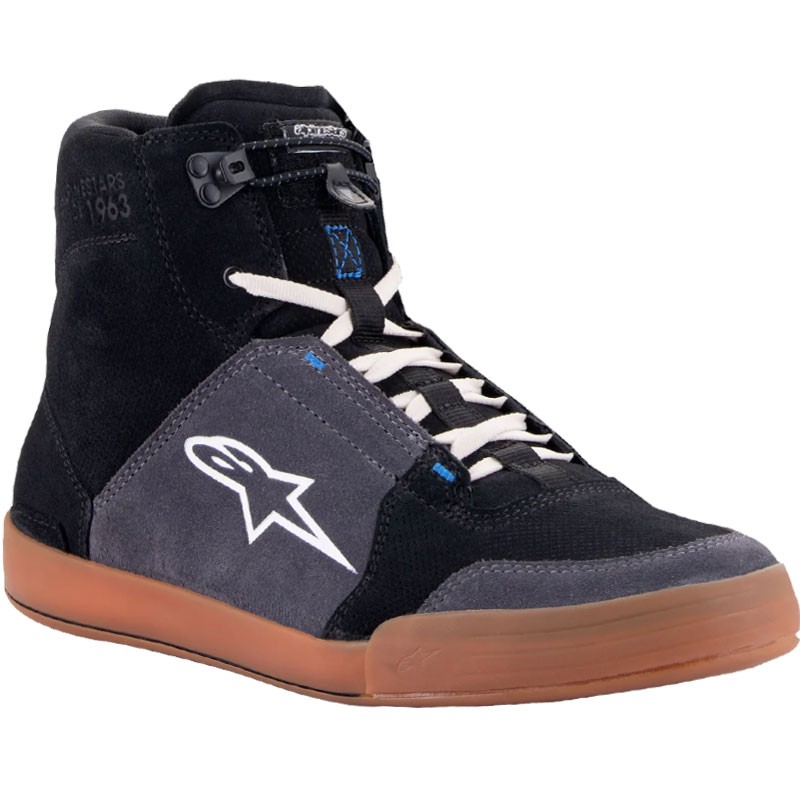 ZAPATILLAS ALPINESTARS CHROME BLACK/ASPHALT/GUM BLUE