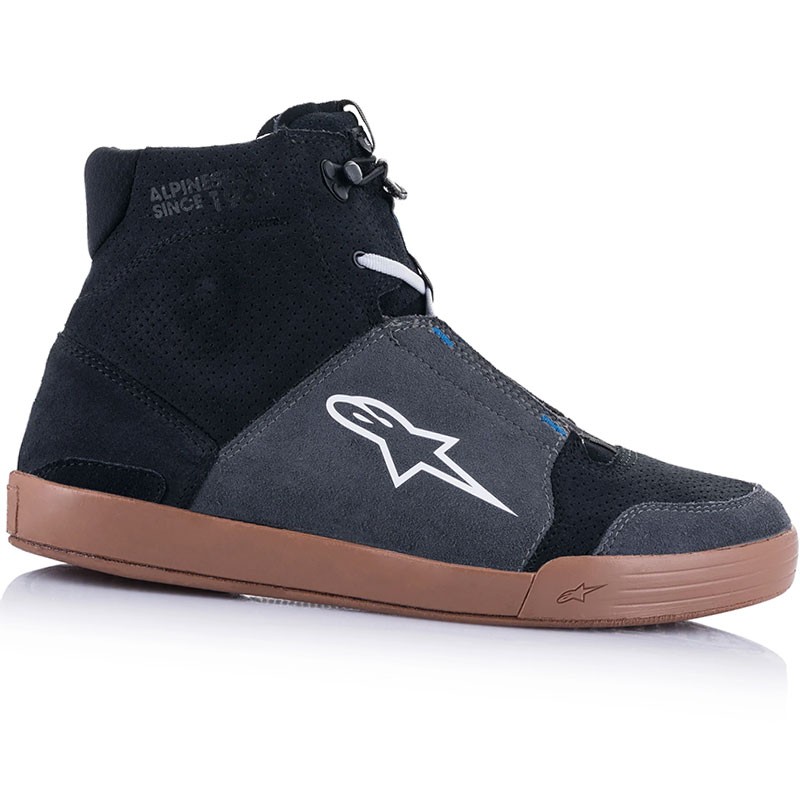 ZAPATILLAS ALPINESTARS CHROME BLACK/ASPHALT/GUM BLUE