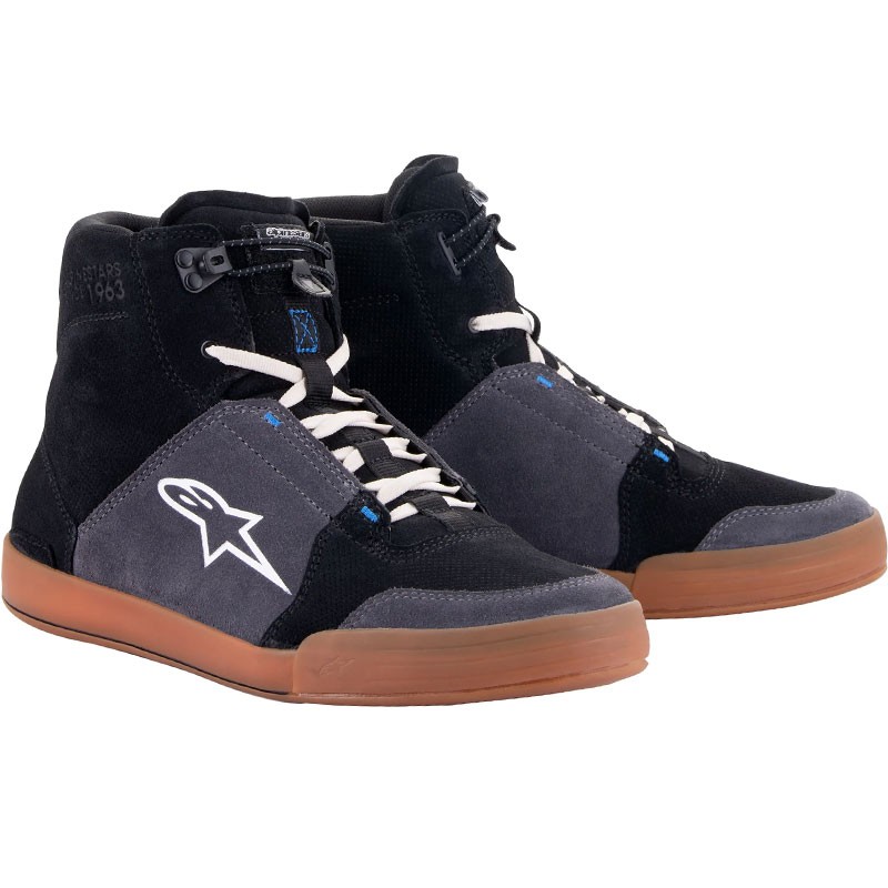 ZAPATILLAS ALPINESTARS CHROME BLACK/ASPHALT/GUM BLUE