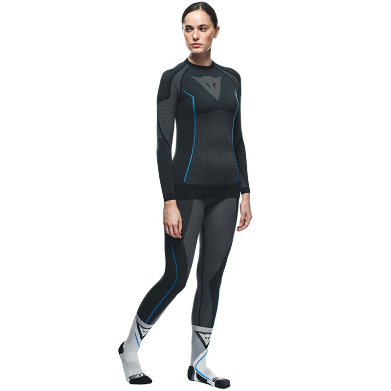 CAMISETA TERMICA DAINESE DRY LS LADY BLACK/BLUE